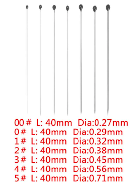 Insect Pins 40mm Stainless Steel black nylon head - World of ...